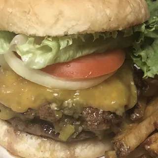 Double Green Chile Cheeseburger