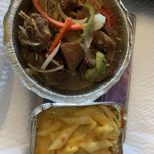 Turkey Stew, Black Rice, Plantains and Macaroni