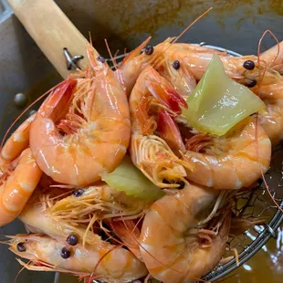 Cajun boiled shrimp, delicious and huge