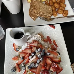 Challah French Toast and Manay-Oink Omelet