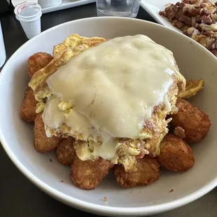 Brekky Bowl with bacon and Cooper sharp cheese