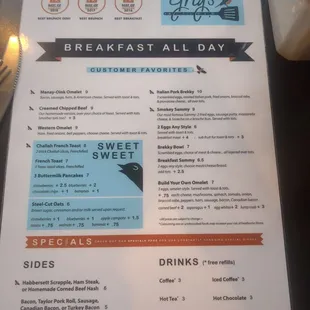 menu