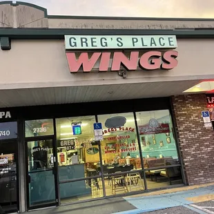 the front of the restaurant