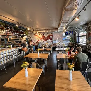 people sitting at tables