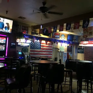 american flag on the wall