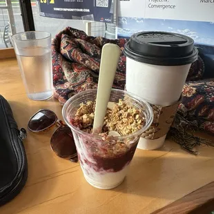 Yogurt parfait with homemade compote