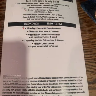 Food menu 4/4