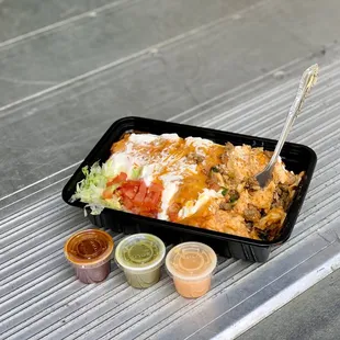 Wet carne asada burrito was massive.