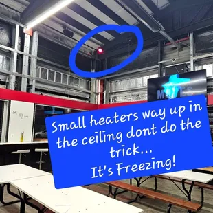 On a Friday night when it's raining outside this place should be slamming busy. But it's freezing inside