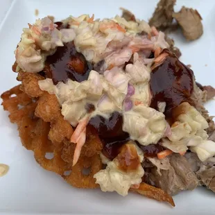 Sweet potato Pork  Waffle Fries