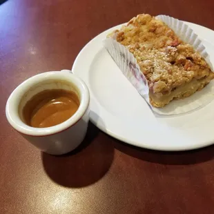 Cafe vita espresso and strawberry rhubarb bar. Hit that sweet spot!