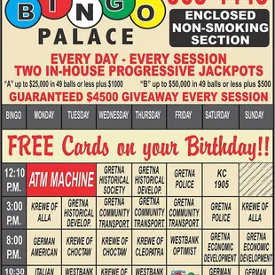 Our current schedule