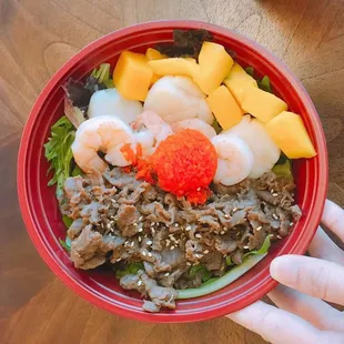 Scallop,shrimp ,steak