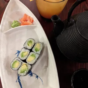 Avocado Roll + Jasmine Tea