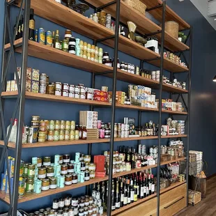 shelves of food