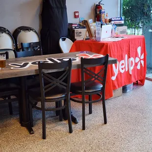 Yelp invite table
