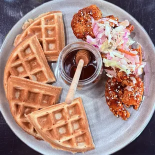 waffles, food
