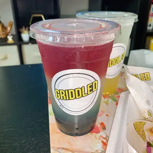 Hibiscus Oceanade Lemonade ($7) - blue raspberry &amp; strawberry flavored lemonade with hibiscus tea