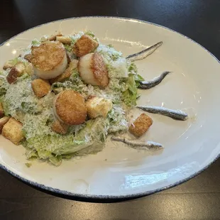Caesar Salad with Scallops