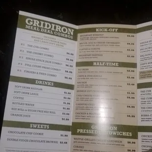 menu