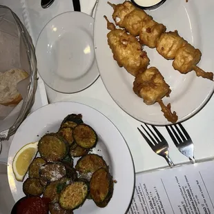 Deep - Fried Zucchini Cheese Skewers