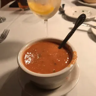 Crab Bisque and White Sangria