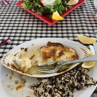 Baked cod with pesto and salmon Niçoise salad