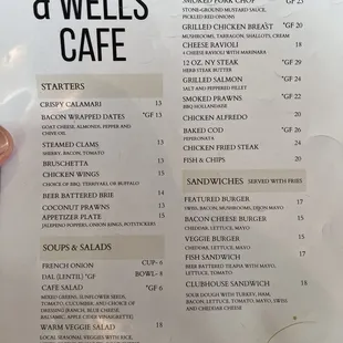 Fresh menu