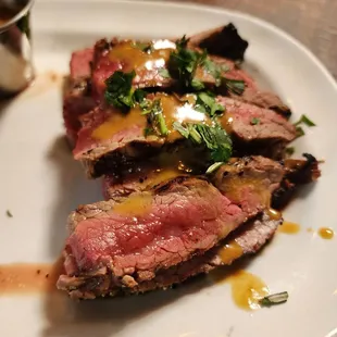 Hanger steak, medium rare