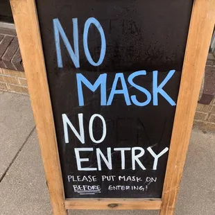 no mask no entry sign