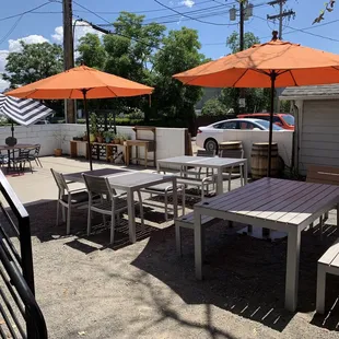 It&apos;s not obvious that it&apos;s there, but the patio out back is quite nice if it&apos;s not too hot or rainy out!