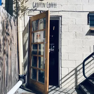 the entrance to griffin coffee