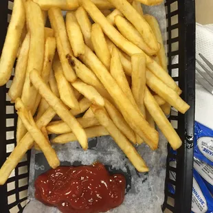 Fries are large enough for all three of us to share and delicious.