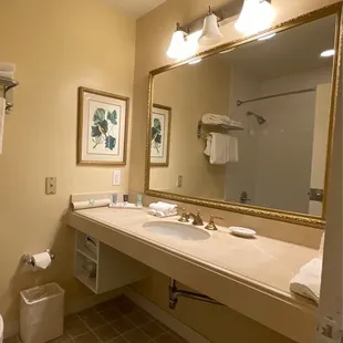 Vanity sink inside bathroom