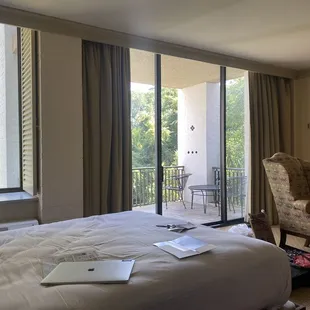 Another view from my bed. The covered patio was so lovely.