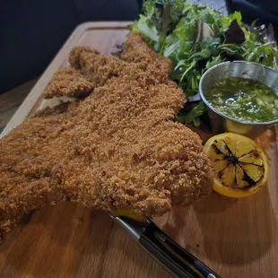 Milanese with tangy dipping sauce. Amazing