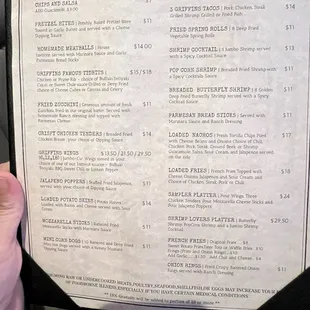 menu