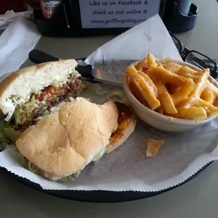 Hangover burger with Marsh fries...
