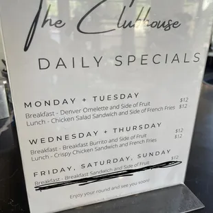 Daily specials updated Oct 12, 2023