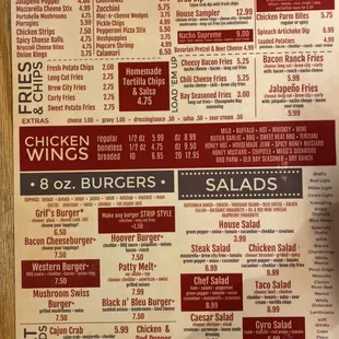 sushi and sashimi, menu