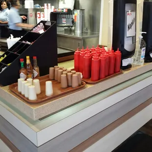 Condiment station.