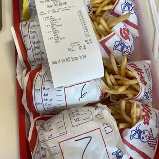 a tray of french fries