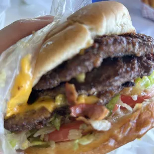 Triple giant cheeseburger
