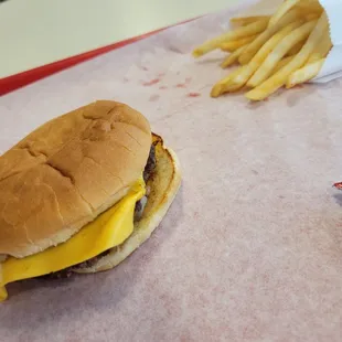 Single cheeseburger with fries and a drink for $4.34!!