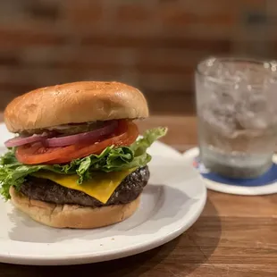 Grassfed Burger and Cocktail from Griggsbys Station