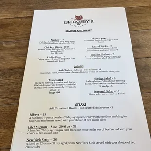menu