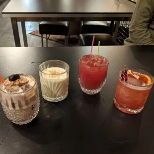 a variety of drinks
