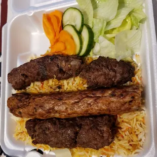 Kebab combo plate ...beef. $16