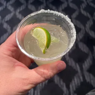 Margaritas in plastic.