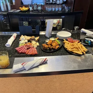 Charcuterie Board, Buffalo Wings and Fries